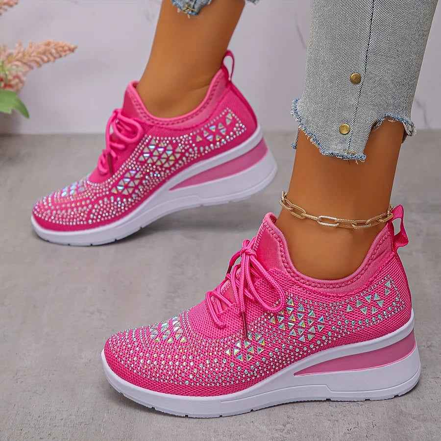Mira / Lekkie sneakers z kryształkami